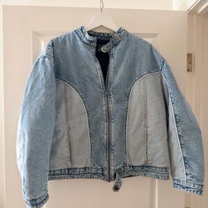 Wild Fable Light Blue Denim Bomber Jacket